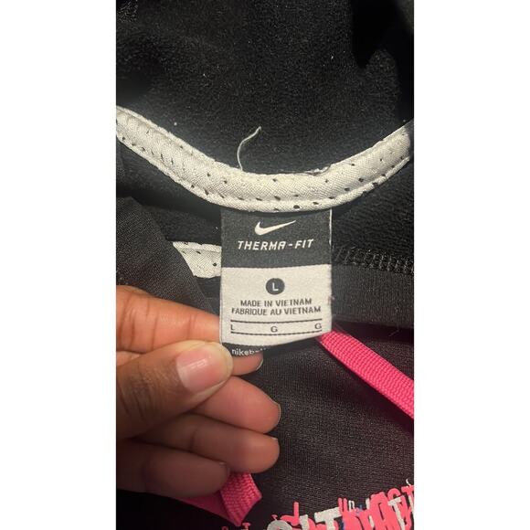 Women’s Black and Pink Nike Therma- Fit Hoodie Size L - Picture 3 of 5